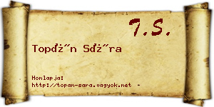 Topán Sára névjegykártya