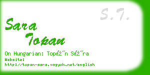 sara topan business card